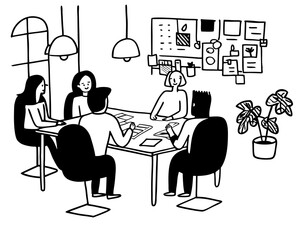 Team having a meeting in office