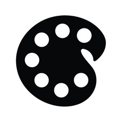 Flat Vector Icon of Painting Palette