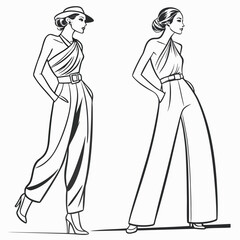 vector illustration of a woman in a white dress