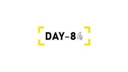 Day 84 text with yellow corner brackets on white background number typography