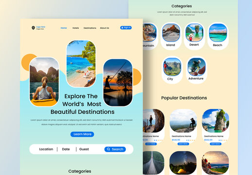 Travel and Destination Landing Page Design