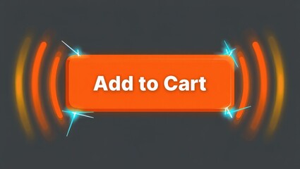 Orange add to cart button with radiating energy effect
