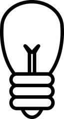 Minimal Light Bulb Icon – Creativity and Idea Symbol Black Vector Graphic