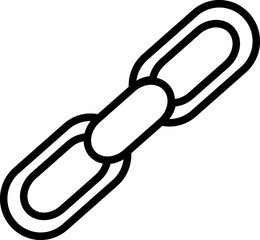 Chain Link Vector Icon – Connection, Strength, and Security Symbol in Minimal Outline Style 