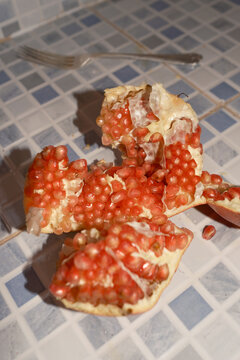 pomegranate on a table