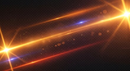 A bright and colorful abstract background with lens flares and light streaks on a dark gradient backdrop