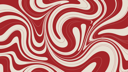 Retro swirl pattern in red and cream