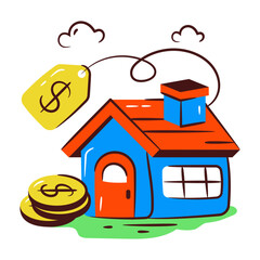 Trendy vector design of home payment