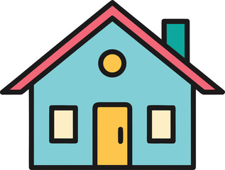 Simple Cute House Icon Vector Illustration