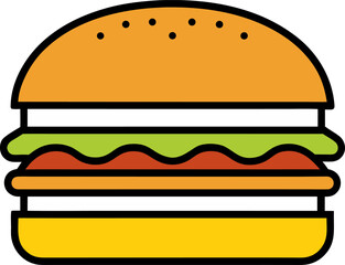 Double Cheeseburger Fast Food Vector