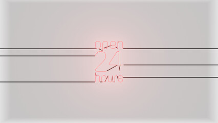 Open 24 h ne&oacute;n rojo alfa.