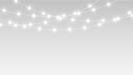 Garland png bright light string for Christmas party.

