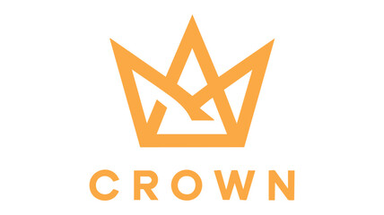 Fototapeta premium Modern orange crown logo with bold text for royalty and prestige businesses vector