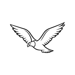 Flying Eagle Silhouette Vector Art