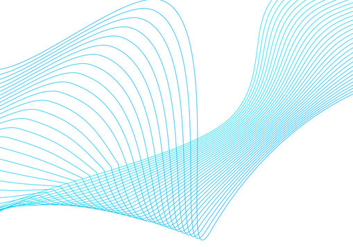 Graceful flowing light blue lines creating a smooth wave pattern, an elegant abstract vector illustration for a modern digital background