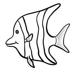 fish vector line illustration