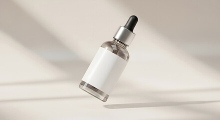 Elegant Dropper Bottle Mockup with Soft Studio Lighting for Cosmetic Branding
