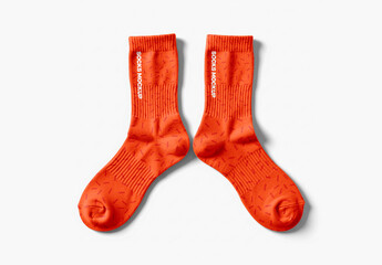 Socks Mockup Pair Flat