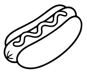 Illustration of Hotdog, outline version