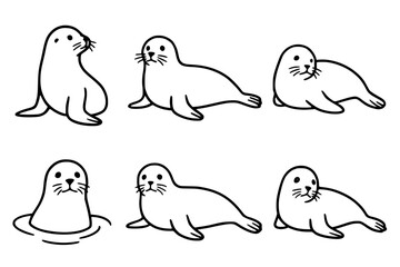 Illustration of 6 Seals, outline version