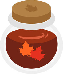Autumn Maple Syrup in Bottle Illustration