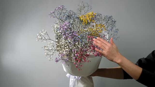 Gypsophila paniculata flowers in a bouquet