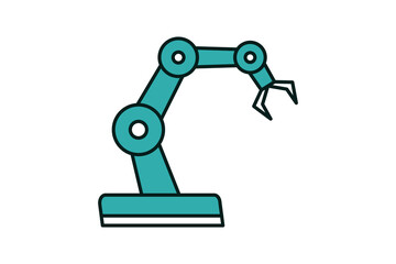 Smart robot arm Icon. Icon related to Technology. Flat line icon style. Simple vector design editable