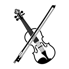 Elegant violin and bow create a timeless symphony, perfect for music lovers, classical themes, and artistic inspiration in your projects