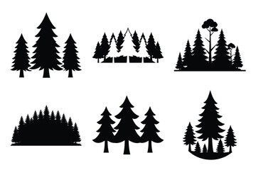 forest vector icon set