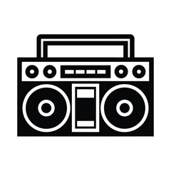 Flat Vector Icon of Rap Boom Box