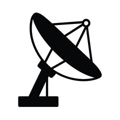 Flat Vector Icon of Satellite Dish