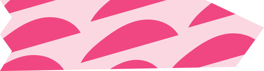 Pink washi tape with half-circle pattern, ideal for modern decoration, digital crafts, and planner accessories.