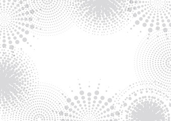 色々なドット模様が囲むフレーム　白