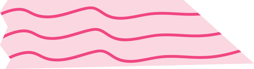 Pink washi tape with wavy line pattern, great for decorative planners, packaging, and modern design layouts.