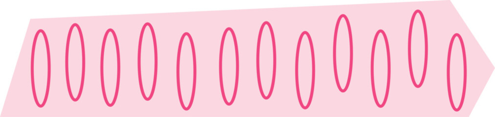 Pink washi tape decorated with small vertical oval shapes, suitable for minimalist planners, backgrounds, and creative designs.