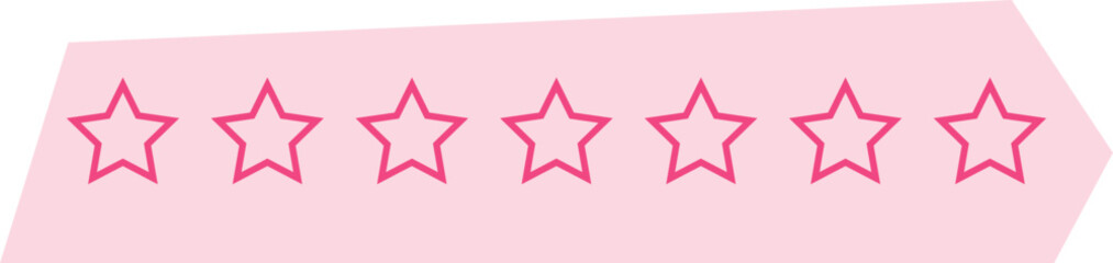 Cute pink washi tape with outlined star pattern, ideal for decorative notebooks, planners, and digital stationery.