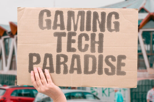 "Gaming Tech Paradise" A landmark terminal transforms into a futuristic gaming tech showcase. ENTERTAINMENT GAMING TECH STREAM