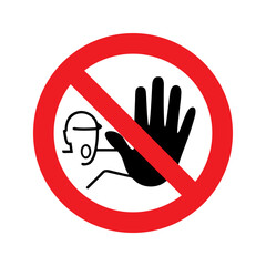 No access for unauthorized persons vector design prohibition safety sign standar ISO 7010.