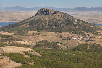 Lake scenery in Extremadura. La Serena reservoir.  Siberia extremena, Spain