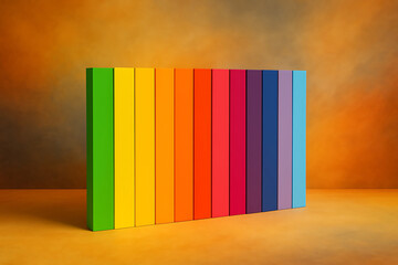 Rainbow color spectrum panels on textured wall modern abstract studio background