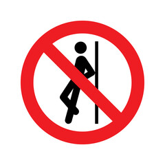 No leaning against vector design prohibition safety sign standar ISO 7010