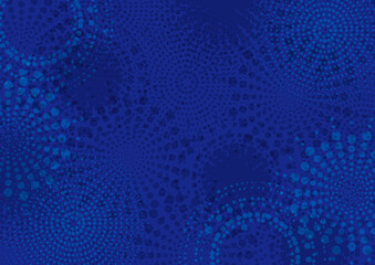 色々なドット模様が囲む　紺
