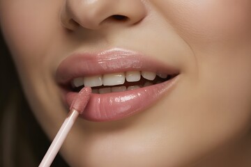 Naklejka premium close up lips of young woman