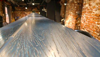 Brushed Metal Blue Tabletop in Industrial Setting