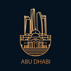Abu Dhabi City Icon. The Capital of United Arab Emirates. Asia. Vector Illustration.