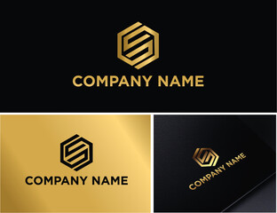 Luxury Gold Hexagon Logo Design - Abstract Modern G Letter 