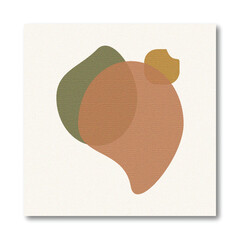 Abstract Minimalist Overlapping Organic Shapes Background with Terracotta, Moss Green, and Khaki Tones