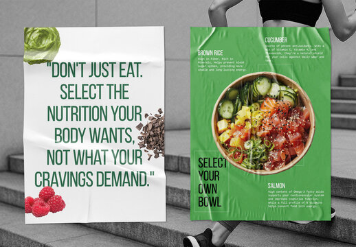 Healthy Eating Motivational Poster Mockup Psd