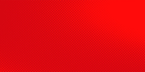Abstract dots halftone red color pattern gradient texture with technology digital background. Pop art comics style.