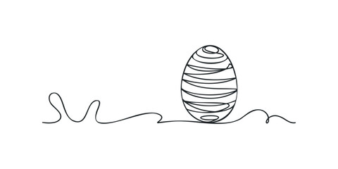 Abstract oval shape with wavy lines in monochrome